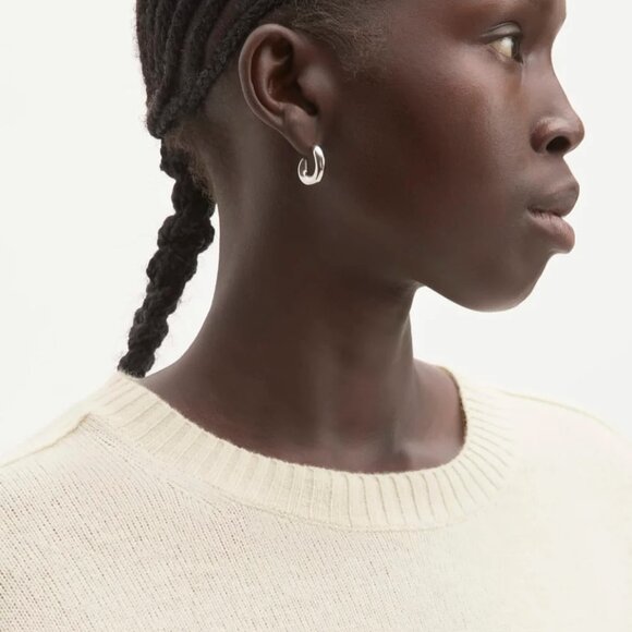 Everlane Merino Wool Crewneck Sweater Bone White Sz Small - Picture 2 of 10